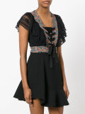 cropped lace-up top
