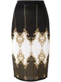 patterned baroque pencil skirt