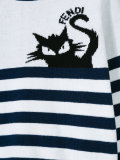 条纹猫图案毛衣