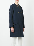 collarless buttoned coat