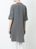 patch pockets mandarin neck shirt