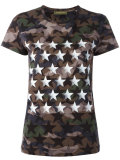 camouflage and star print T-shirt