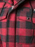 checked hooded coat