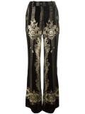 gold-tone detailing wide-legged trousers