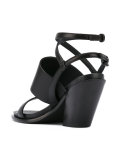 diagonal heel strappy sandals