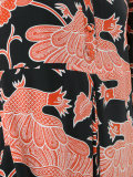 bird pattern flared dress