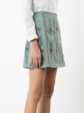 bead embroidered mini skirt