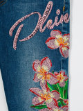 floral embellishment jeans