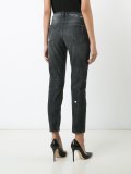 zip detail cropped jeans