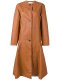 button down flared coat