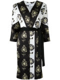 v neck printed dress