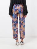 leaves print cropped trousers