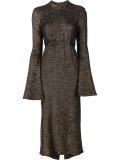 bell sleeve metallic dress