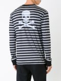skull print striped T-shirt