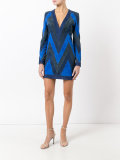 chevron panel mini dress