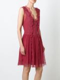 lace trim ruffle dress
