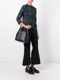 two-tone bucket shoulder bag