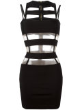 mesh stripe minidress