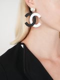 oversized CC logo clip-on earrings