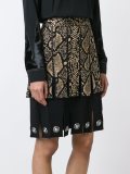 snake print effect pleated skirt