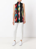 high neck pleated tank