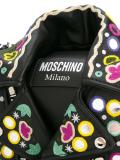 mirror embroidered biker shoulder bag