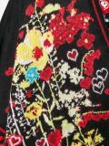 floral intarsia knitted poncho
