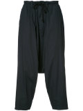 drop crotch cropped trousers