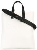 embossed logo tote