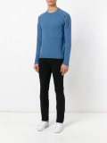 crew neck zipped jumper 