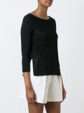 perforated boat neck top