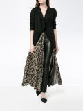 pleated glitter leopard print skirt