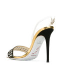 metallic embellished sandals