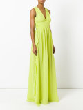 chiffon ruffle-detail gown
