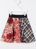 houndstooth paisley contrast skirt