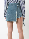 denim wrap skort