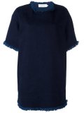 raw edge denim T-shirt dress