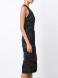 patterned sleeveless midi dress