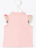 check frill sleeve polo shirt