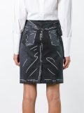 trompe-l'œil print skirt