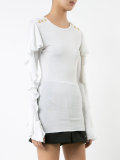 long ruffle sleeve top