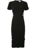 striped detail fitted dress