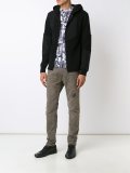 paneled zipped cardigan