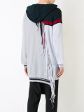 tassel trim longline hoodie