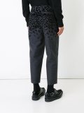 animal print cropped tapered trousers