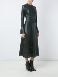 leather midi dress