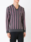 skull patch striped jumper