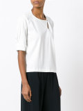 off centre keyhole detail T-shirt