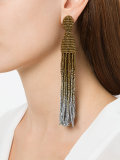 beaded ombré tassel earrings