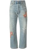 embroidered cropped jeans 